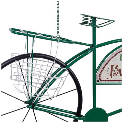 Bicicletta Decorativa In Metallo Con Due Cestini 134x32x85h Cm - Foto 7
