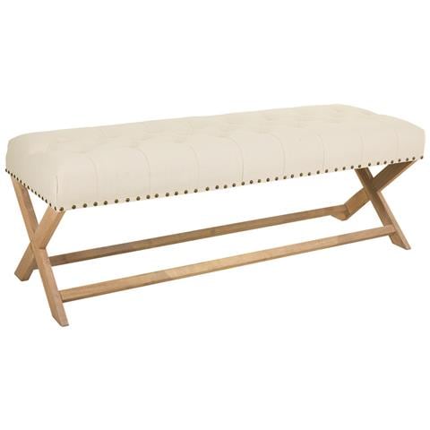 Sgabello Imbottita In Legno Panna 130x46x45h - Foto 1