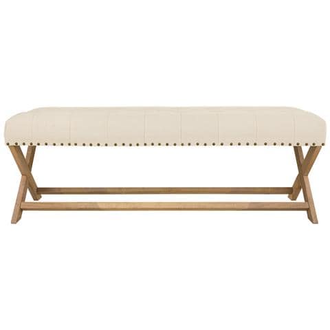 Sgabello Imbottita In Legno Panna 130x46x45h - Foto 2