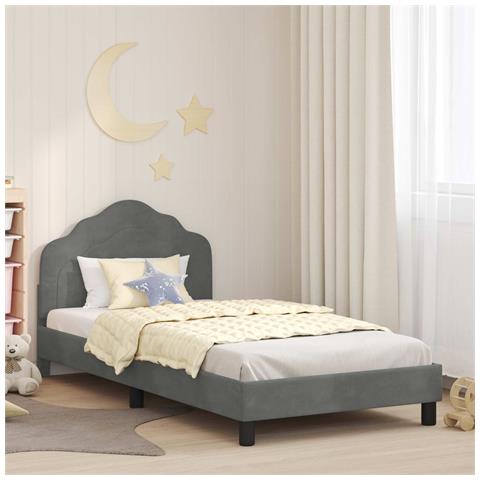 Struttura letto bambini con testata Grigio scuro 90 x 190 cm - Foto 2