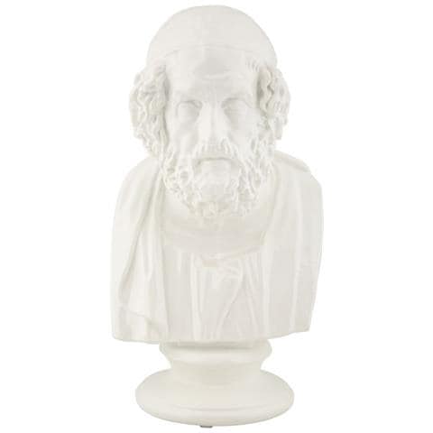 Scultura Saggio Busto Di Filosofo Classico In Resina Bianca - Foto 1