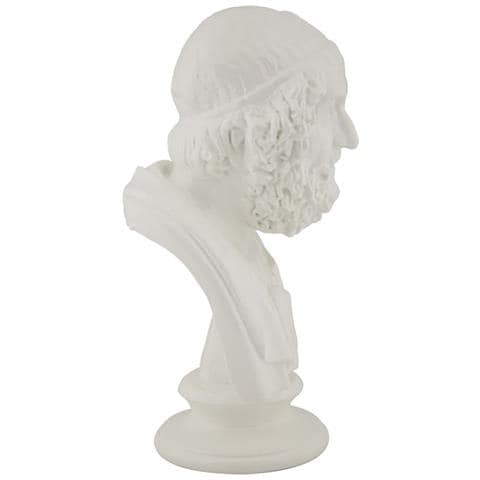 Scultura Saggio Busto Di Filosofo Classico In Resina Bianca - Foto 2