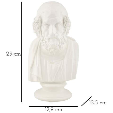 Scultura Saggio Busto Di Filosofo Classico In Resina Bianca - Foto 7