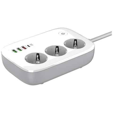 Ciabatta Multipresa Smart Wi-fi, 3 Prese Eu + 4 Usb Qc /pd, Controllo Da Smatphone App Dedicata - Multipresa Intelligente Con Timer E Controllo Individuale, Compatibile Con Alexa E Google Home - Foto 4