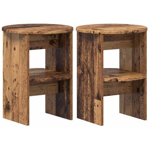 Mobile laterale 2 pcs Legno vecchio Ø40 x 50 cm - Foto 1