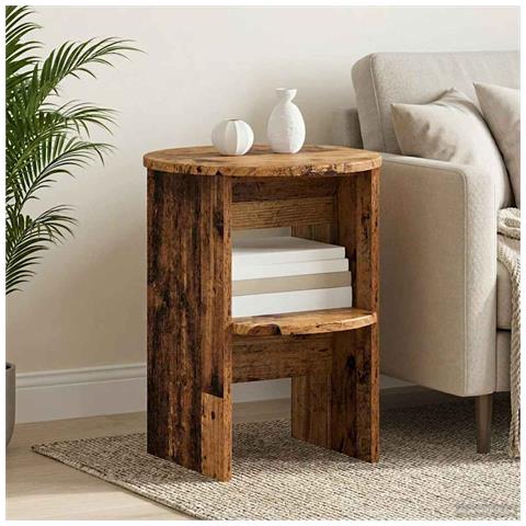 Mobile laterale 2 pcs Legno vecchio Ø40 x 50 cm - Foto 2