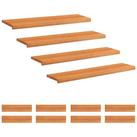 Tappeti per scale 12 pz 120 x 30 x 2 cm Marrone Chiaro - Foto 1