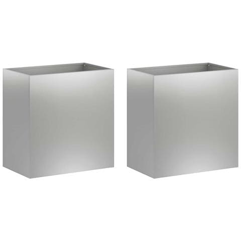 Vaso da giardino 2 pz Argento 50 x 30 x 40 cm Acciaio zincato - Foto 1