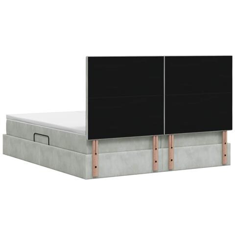 Letto con Contenitore Grigio Chiaro 180 x 200 cm Velluto - Foto 9