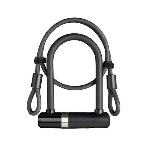 Lucchetto U-lock Mini U- 14x150mm Con Cavo 8mmx100cm Nero - Foto 1