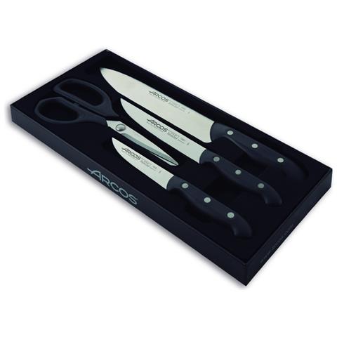 Serie Maitre - Set Di Coltelli 4 Pezzi (3 Coltello + 1 Forbici) - Lama Acciaio Inossidabile Nitrum - Manico Polipropilene - Foto 1