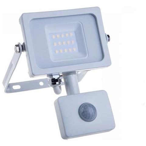 Faretti Led 10w Sensore Movimento E Crepuscolare Slim Bianco Esterno Samsung Chip Ip65 Luce Calda 3000k V Tac Pro Vt-10-s 433 - Foto 2