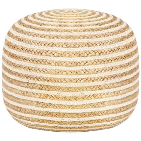 Pouf Lavorato A Mano 45x30 Cm In Juta - Foto 1