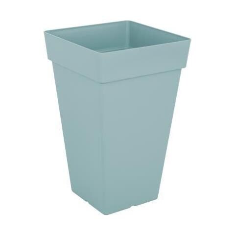 Vaso in plastica quadrato design 12x11cm con sottovaso Rosso