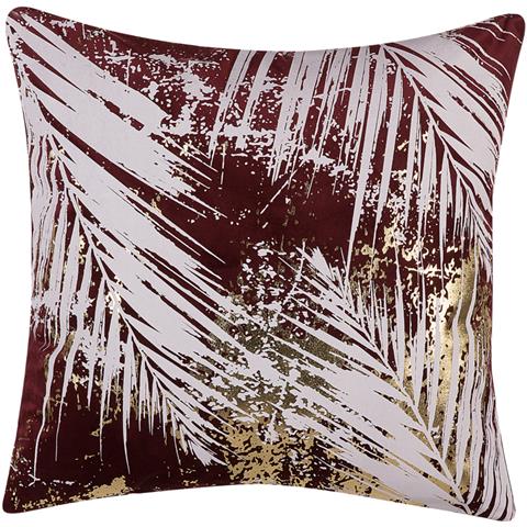 Set Di 2 Cuscini Decorativi Motivo Palme 45x45cm Velluto Bourdeaux Calla - Foto 7