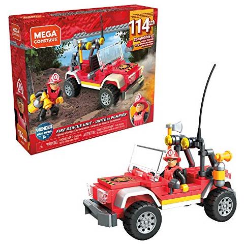 MATTEL - Mega Bloks Unità Con Antincendio 113 Pezzi E Mini Personaggio, Costruzioni Per Bambini 5 + Anni, Glk53