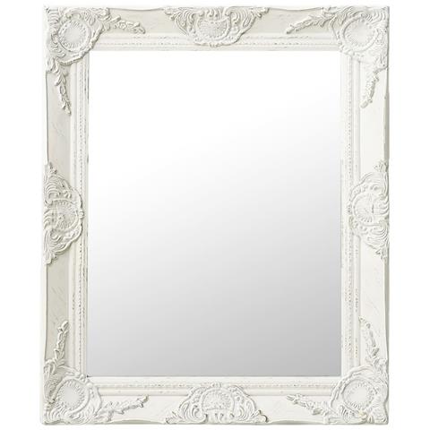 Specchio Da Parete Stile Barocco 50x60 Cm Bianco - Foto 1