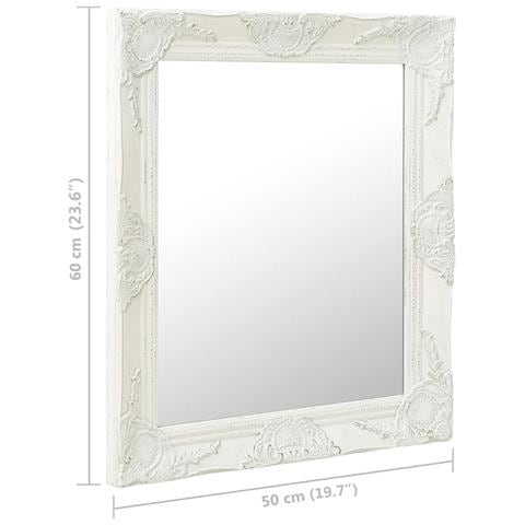 Specchio Da Parete Stile Barocco 50x60 Cm Bianco - Foto 6