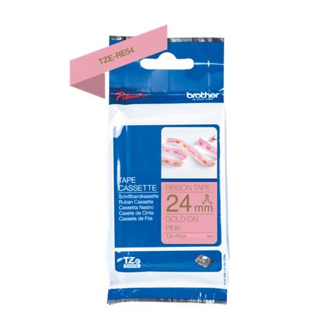 TZe-RE54 - Satinata - dorato su rosa - Rotolo (2,4 cm x 4 m) 1  - Foto 2
