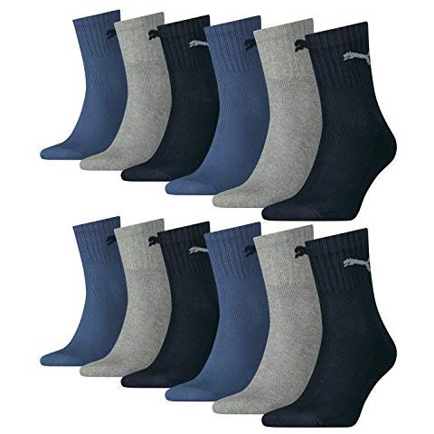 Adulto Calzini Da Sport Breve Crew 3p - Blu Marino / grigio / nightshadow Blue (532), 43/46 - Foto 1