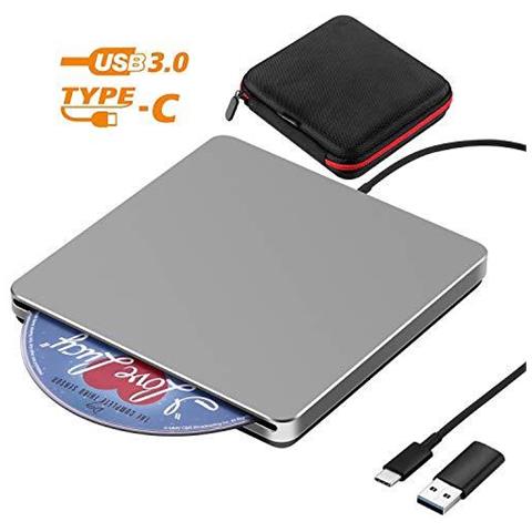 Dvd Esterno Unit Usb 3.0 Type-c Portable Slim Cd Dvd - Rw Lettore Bruciatore Per Macbook Air Pro Mac Laptop Pc Di Windows Desktop Imac (grigio) - Foto 1