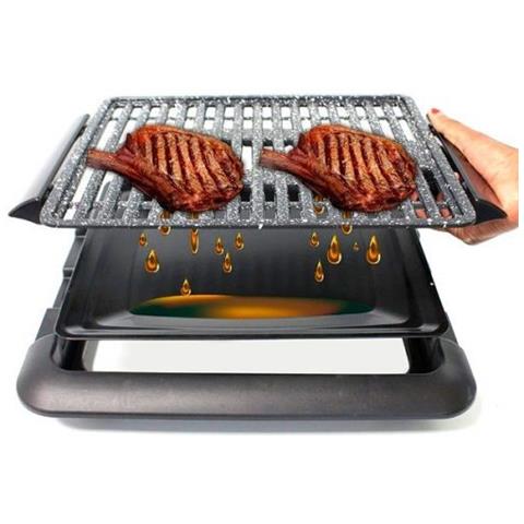 Bistecchiera Elettrica Senza Fumo Piastra Griglia Grill Pietra Gres Antiaderente - Foto 2
