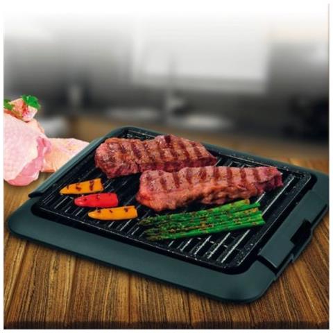 Bistecchiera Elettrica Senza Fumo Piastra Griglia Grill Pietra Gres Antiaderente - Foto 6