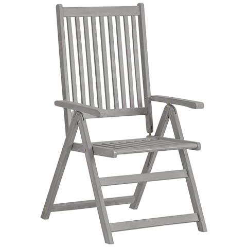 Sedie da Giardino Reclinabili 2pz con Cuscini Massello Acacia - Foto 10