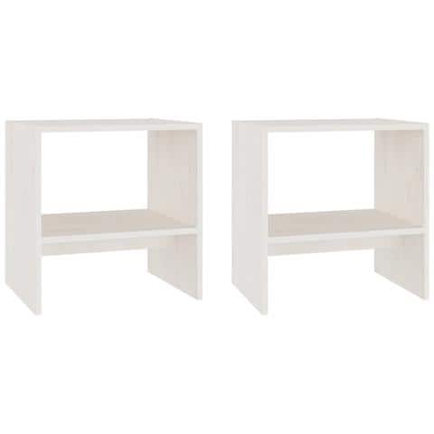 Comodini 2 Pz Bianchi 40x30,5x40 Cm In Legno Massello Di Pino - Foto 1