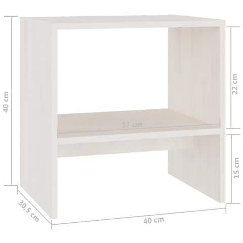 Comodini 2 Pz Bianchi 40x30,5x40 Cm In Legno Massello Di Pino - Foto 7