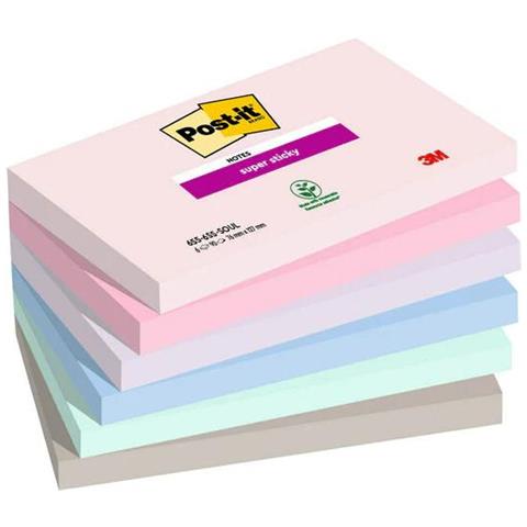 655-6ss-soul Pouch Autoadesiva Rettangolo Blu, Verde, Grigio, Lavanda, Rosa 90 Fogli - Foto 1