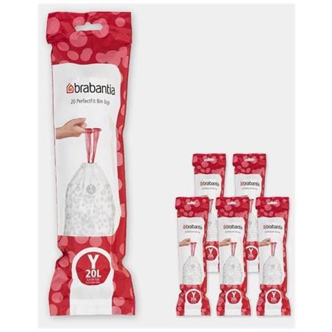 6 Rotoli Da 20 Sacchi Per La Spazzatura Perfectfit Code Y 20l - Bianco - Foto 1