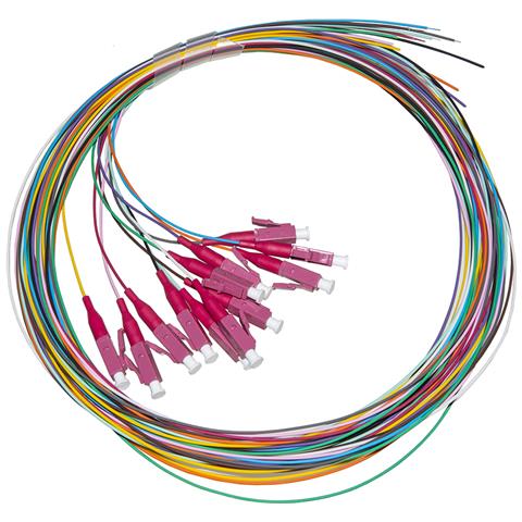 SET 12 CAVI PIGTAIL FIBRA OTTICA COLORATI CONNETTORI LC OM4 SIMPLEX 2 MT - Foto 1