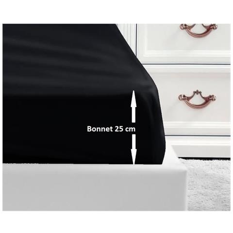 Coprimaterasso 140x190x25 Nero - Foto 1