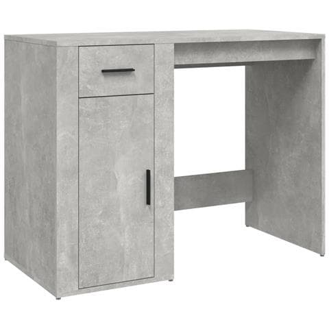 Scrivania Grigio Cemento 100x49x75 Cm In Legno Multistrato - Foto 1