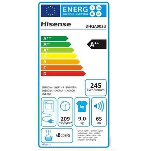 Asciugatrice DHQA902U 9 Kg Classe A++ Pompa di calore - Foto 2