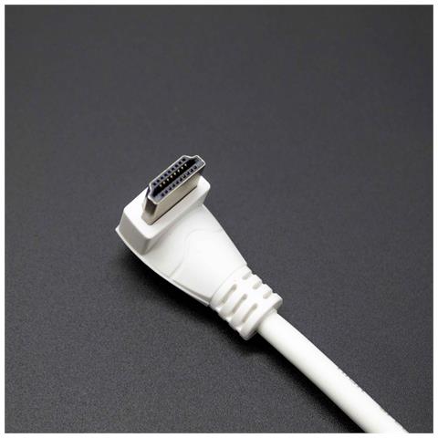Cavo Hdmi 0,3m 30cm 4k 8k Full Hd Angolare Bianco Ad Angolo 90° Adattatore Pc - Foto 3