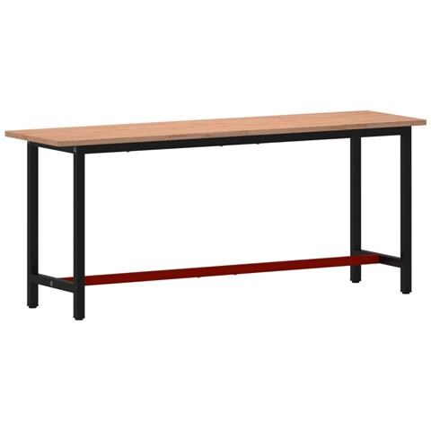 Banco Da Lavoro 200x55x81,5 Cm Legno Massello Faggio E Metallo - Foto 2