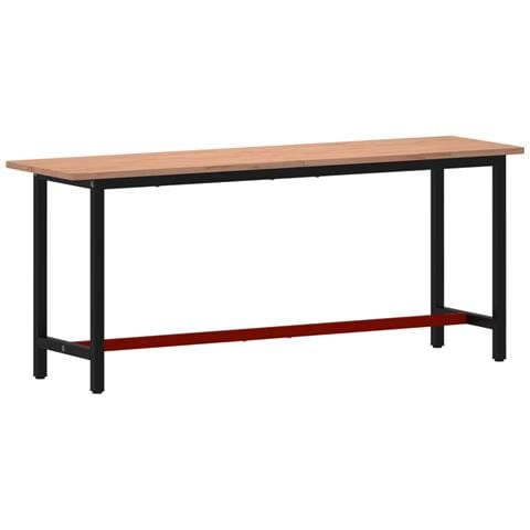 Banco Da Lavoro 200x55x81,5 Cm Legno Massello Faggio E Metallo - Foto 1