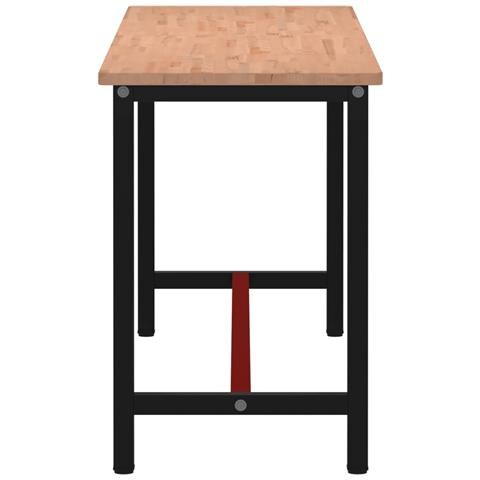 Banco Da Lavoro 200x55x81,5 Cm Legno Massello Faggio E Metallo - Foto 8