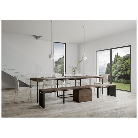 Panca Allungabile 55x40/305 Cm Walk Telaio Antracite - Noce - Foto 2