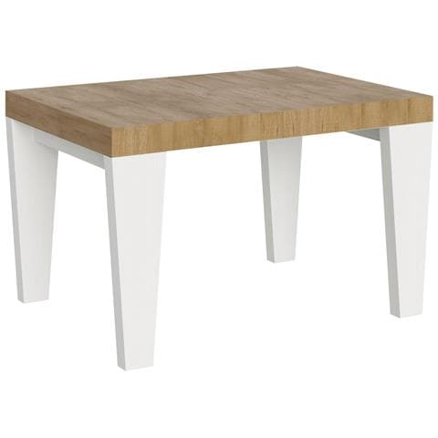 Tavolo Allungabile 90x130/234 Cm Spimbo Mix Piano Bianco Frassino - Gambe Noce - Quercia Natura /bianco Frassino - Foto 5