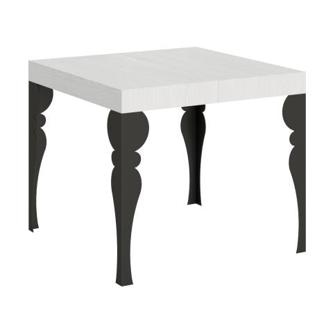 Tavolo Allungabile 90x90/246 Cm Paxon Telaio Antracite - Cemento - Foto 1