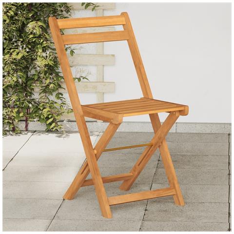 Sedie Pieghevoli Da Bistrò 6 Pz In Legno Massello Di Acacia - Foto 1