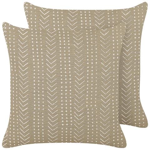 Set Di 2 Cuscini Senecio Cotone 45 X 45 Cm Beige Trama Geometrica - Foto 7
