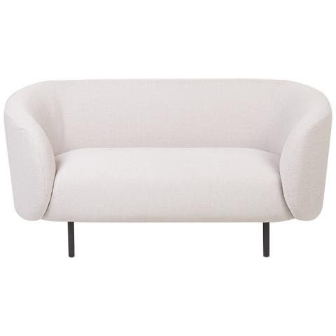 Divano 2 Posti Loen Tessuto Beige Chiaro - Foto 2