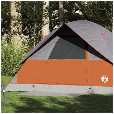 Tenda Familiare a Cupola 6 Persone Arancione Impermeabile - Foto 1