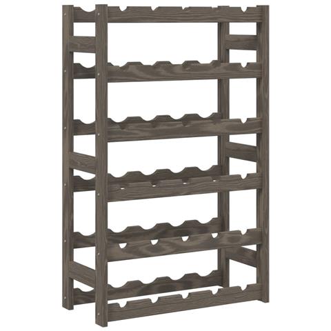 Portabottiglie Per 30 Bottiglie Grigio Legno Massello Di Pino - Foto 1