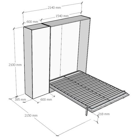 Letto 140 Kentaro Bianco Frassino Con Colonna Sx-dx - Foto 2