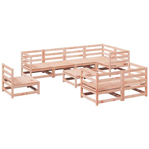 Set Divani da Giardino 9 pz in Legno Massello Abete Douglas - Foto 1